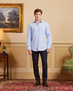 CONSTANTIN shirt 100% organic cotton with stripes - Sky blue - Vicomte A