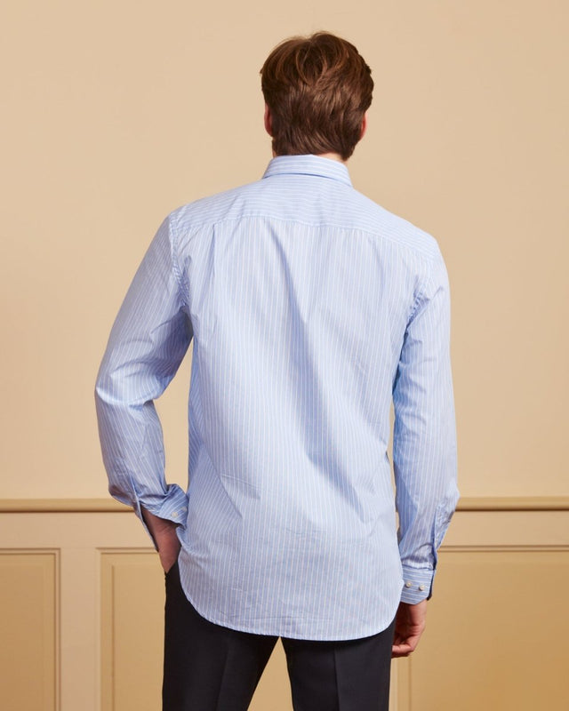 CONSTANTIN shirt 100% organic cotton with stripes - Sky blue - Image alternative