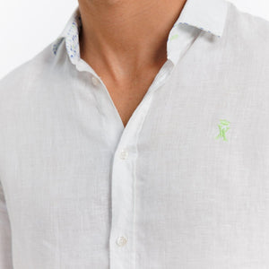 Shirt Slim CLAY1 100 % Lin Uni-Blanc-Vicomte A