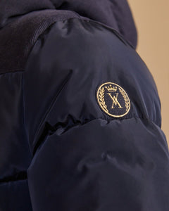 ORIS down jacket with plain kangaroo pockets - Navy blue - Vicomte A