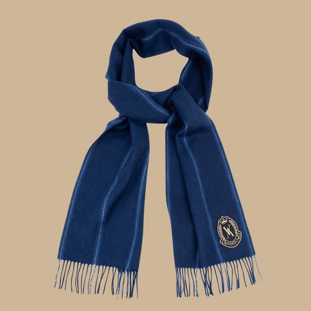 Andre Scarf 100% Blue Striped Wool - Midnight Blue - Image principale