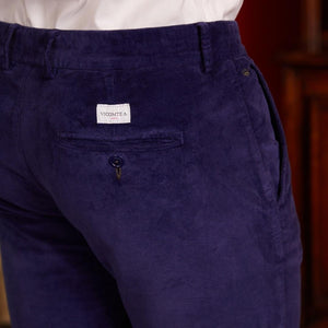 Pantalon chino LORENZO droit en velours cotelé - Bleu marine - Vicomte A