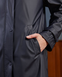 Ophelie Unie Leather Coat Navy Viscount A