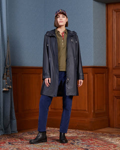 Ophelie Unie Leather Coat Navy Viscount A