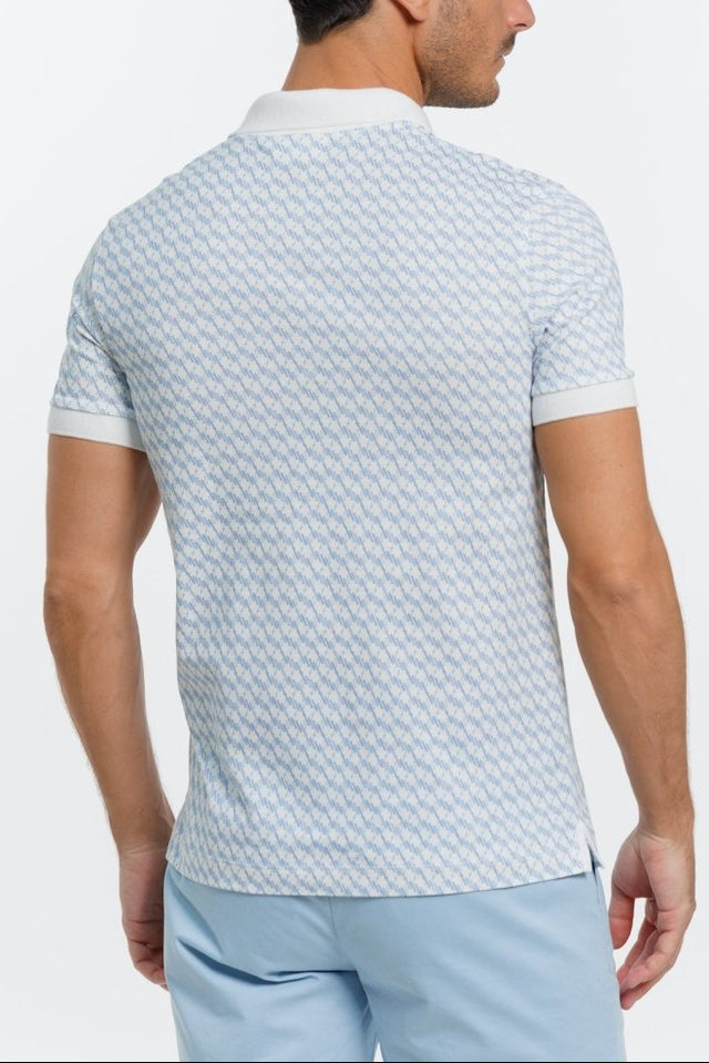 Polo PATRICK à manches courtes en Coton à imprimé Monograme - Blanc - Image principale