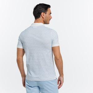 PATRICK short-sleeved cotton polo shirt with Monogram print - White - Vicomte A