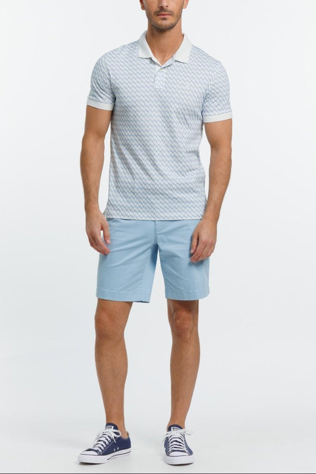 Polo PATRICK à manches courtes en Coton à imprimé Monograme - Blanc - Image principale