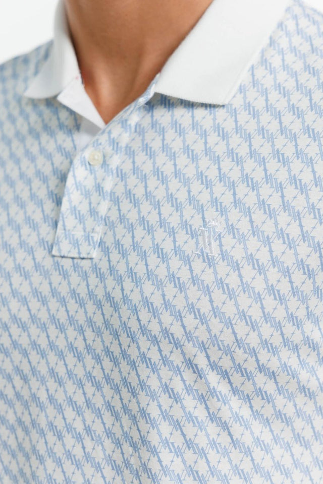 Polo PATRICK à manches courtes en Coton à imprimé Monograme - Blanc - Image principale