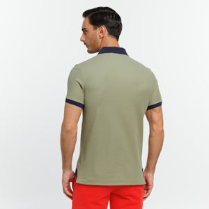 Polo PERRY with short sleeves in 100 % Cotton Pima-Khaki-Vicomte A