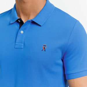Polo PIBO à manches courtes 100% Coton piqué - Bleu - Vicomte A
