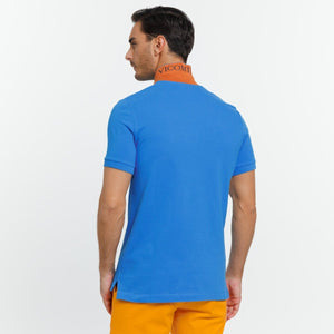 PIBO short-sleeved polo shirt 100% cotton pique - Blue - Vicomte A