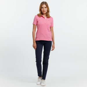 PIMY Short Sleeve Polo Shirt 100% Cotton - Pink - Vicomte A