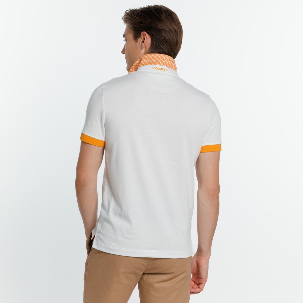 Polo PORTRUSH à manches courtes 100% Coton jersey - Blanc - Vicomte A