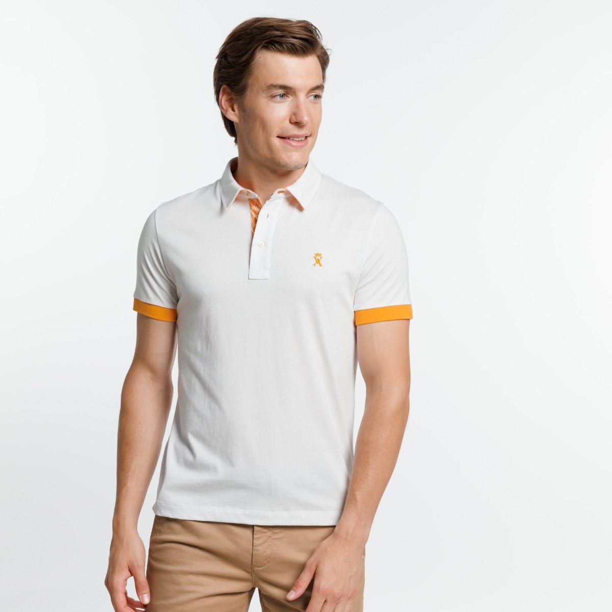 Polo PORTRUSH à manches courtes 100% Coton jersey - Blanc - Vicomte A