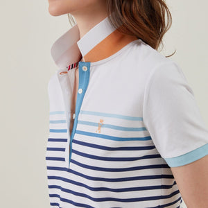 PRIMA Sailor short-sleeved cotton polo shirt - White - Vicomte A