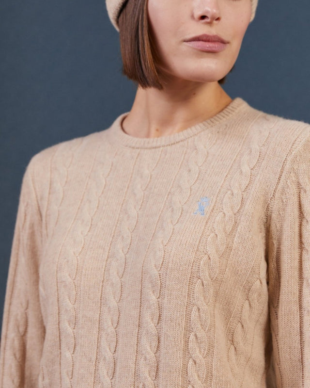KATRINA twisted sweater in recycled wool - Beige - Image alternative