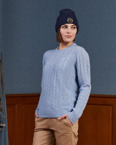 Katrina Regenerated Wool Twisted Sweater - Sky Blue - Viscount A