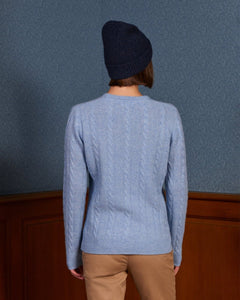 Katrina Regenerated Wool Twisted Sweater - Sky Blue - Viscount A