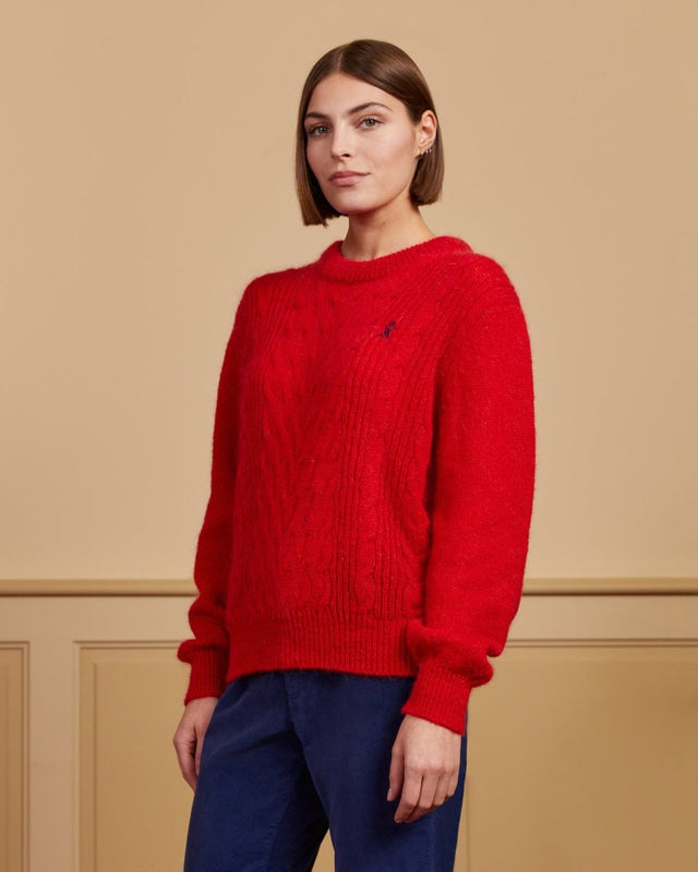KATTY sweater in plain mohair - Red - Image principale