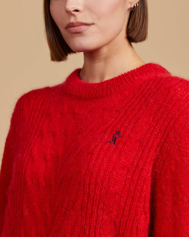 KATTY sweater in plain mohair - Red - Image alternative