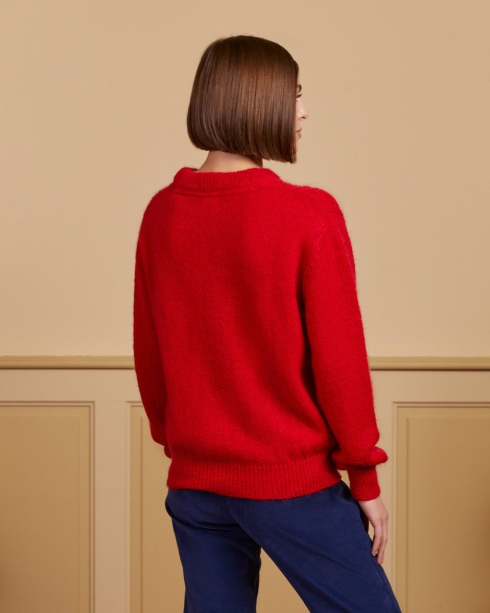 Pull rouge en online laine