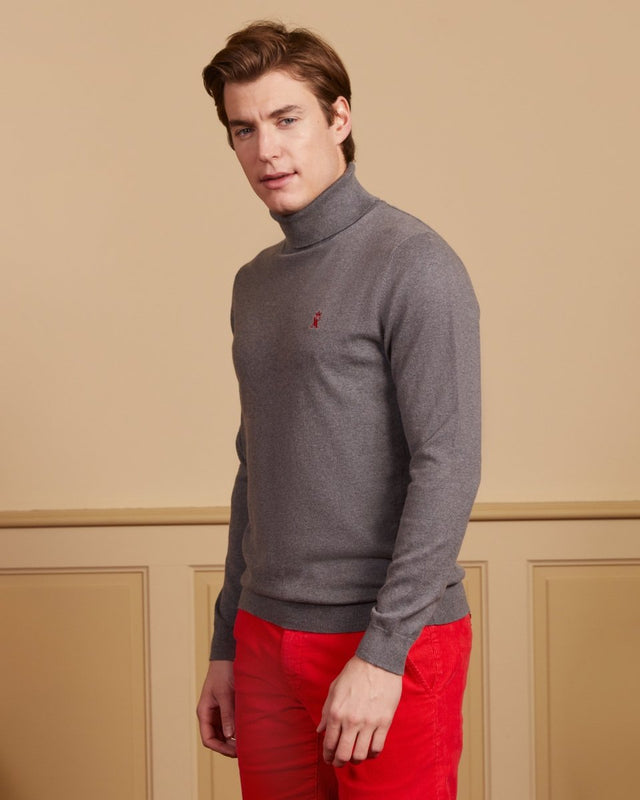 KILBIO turtleneck sweater in cotton cashmere - Gray - Image principale