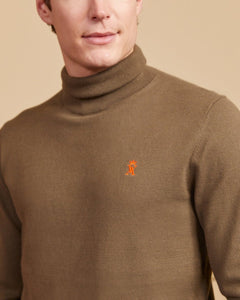 KILBIO cotton cashmere turtleneck sweater - Khaki - Vicomte A