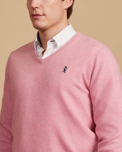 KONI V-neck sweater in recycled wool - Pink - Vicomte A