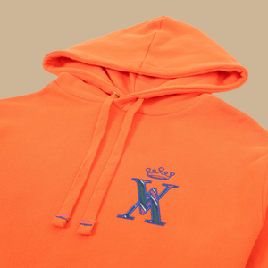 SERAPHIN 100% cotton plain hooded sweatshirt - Orange - Vicomte A