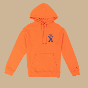 SERAPHIN 100% cotton plain hooded sweatshirt - Orange - Vicomte A
