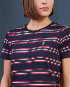T-shirt TESSY striped collar 100 % cotton-Vicomte A