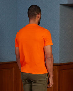 TRAVIS fitted round neck t-shirt 100% cotton - Orange - Vicomte A