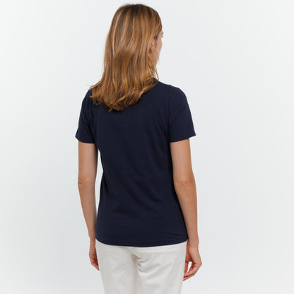 T-shirt TRISSIA à col V Uni - Bleu marine - Vicomte A