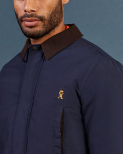 ODIN rain jacket in plain cotton - Navy blue - Vicomte A