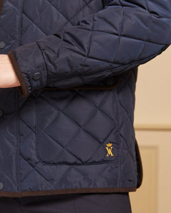 Plain quilted OGIER jacket - Navy blue - Vicomte A