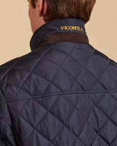 Plain quilted OGIER jacket - Navy blue - Vicomte A
